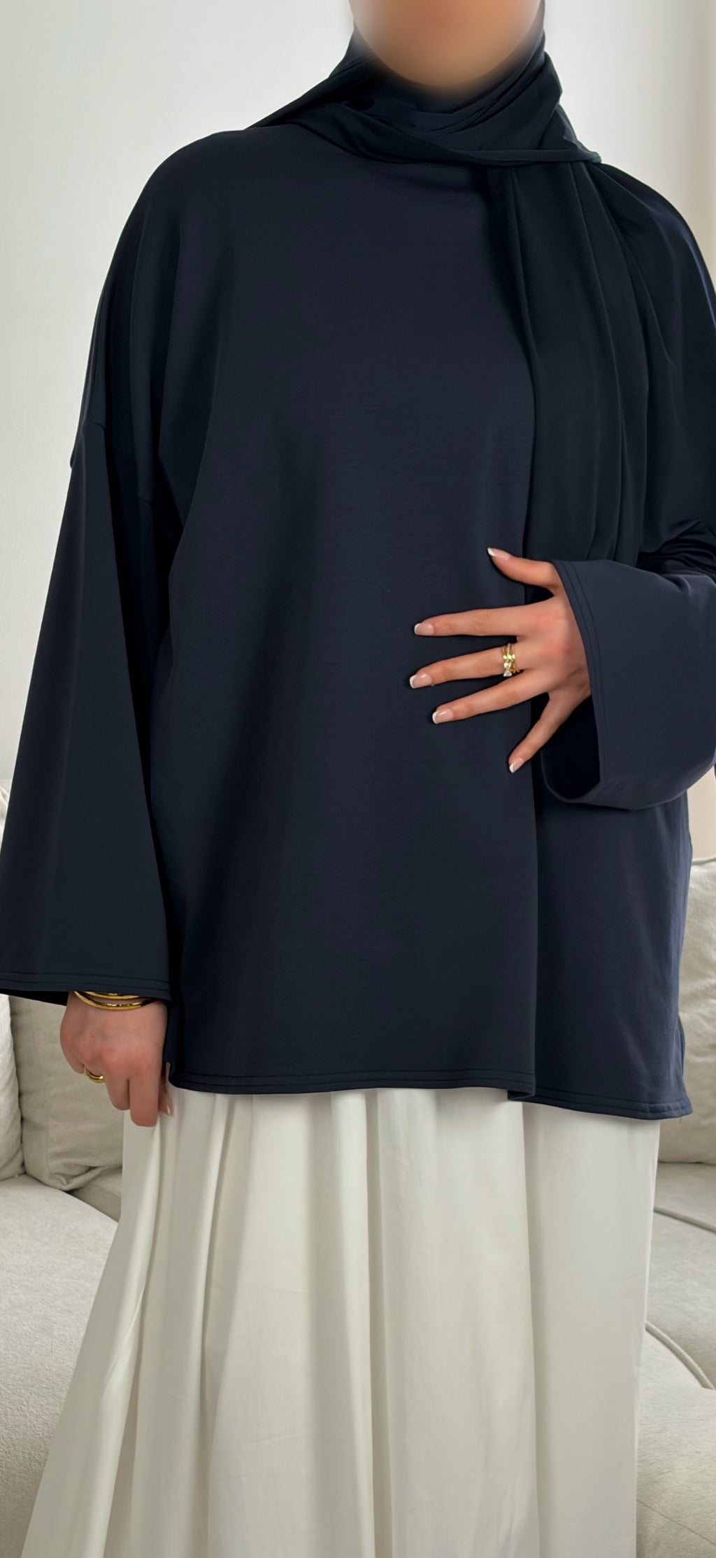 T-Shirt Basic Manches Longues – Haut Couvrant Doux & Confortable