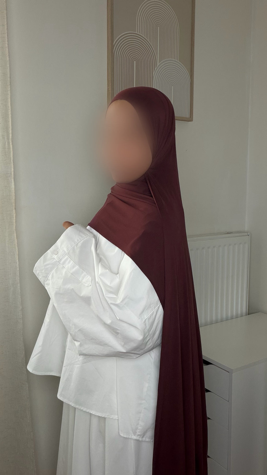 Hijab bambou bordeaux, doux et respirant – Yuméa