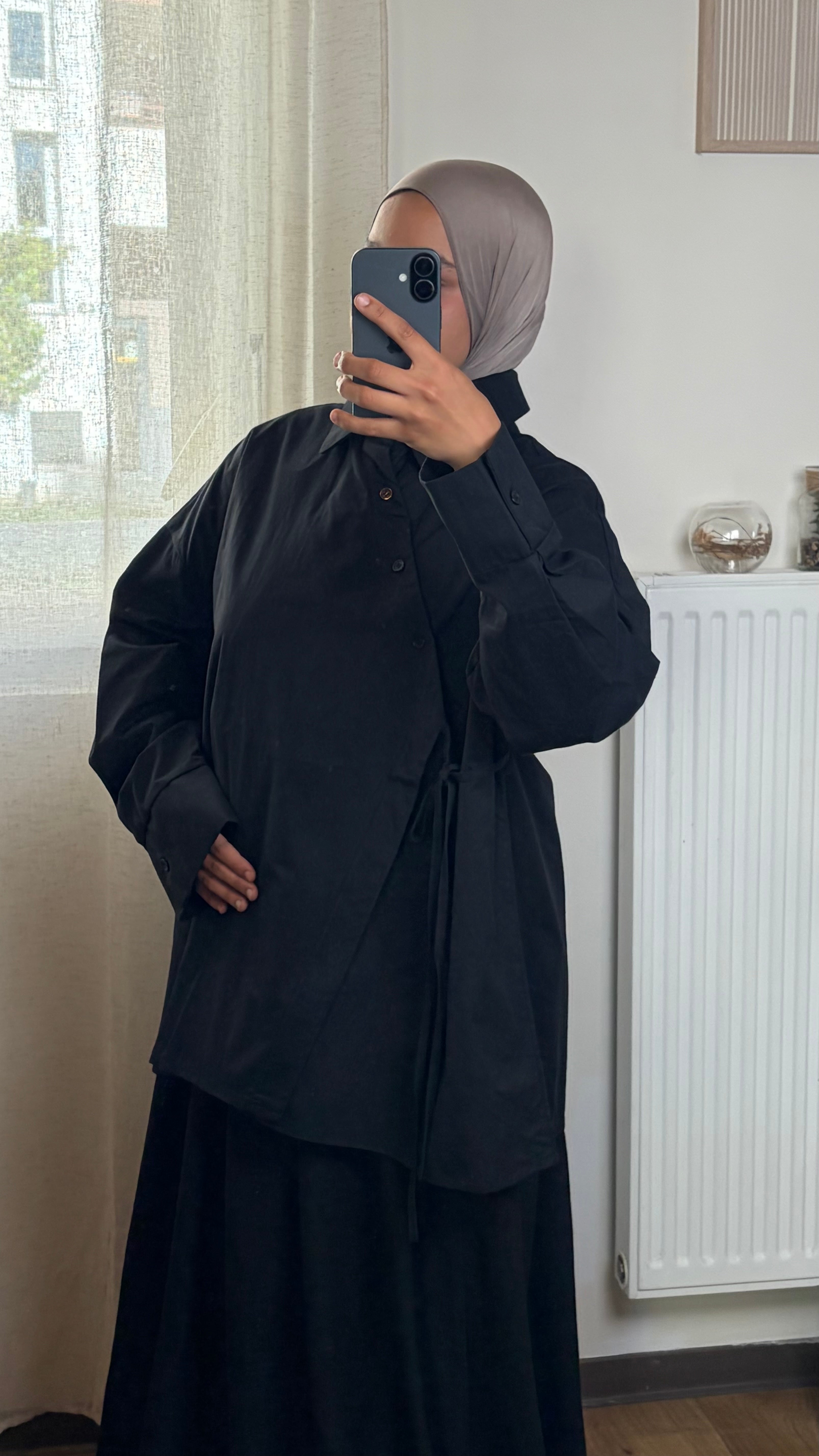 Chemise Oversize Cache-Cœur