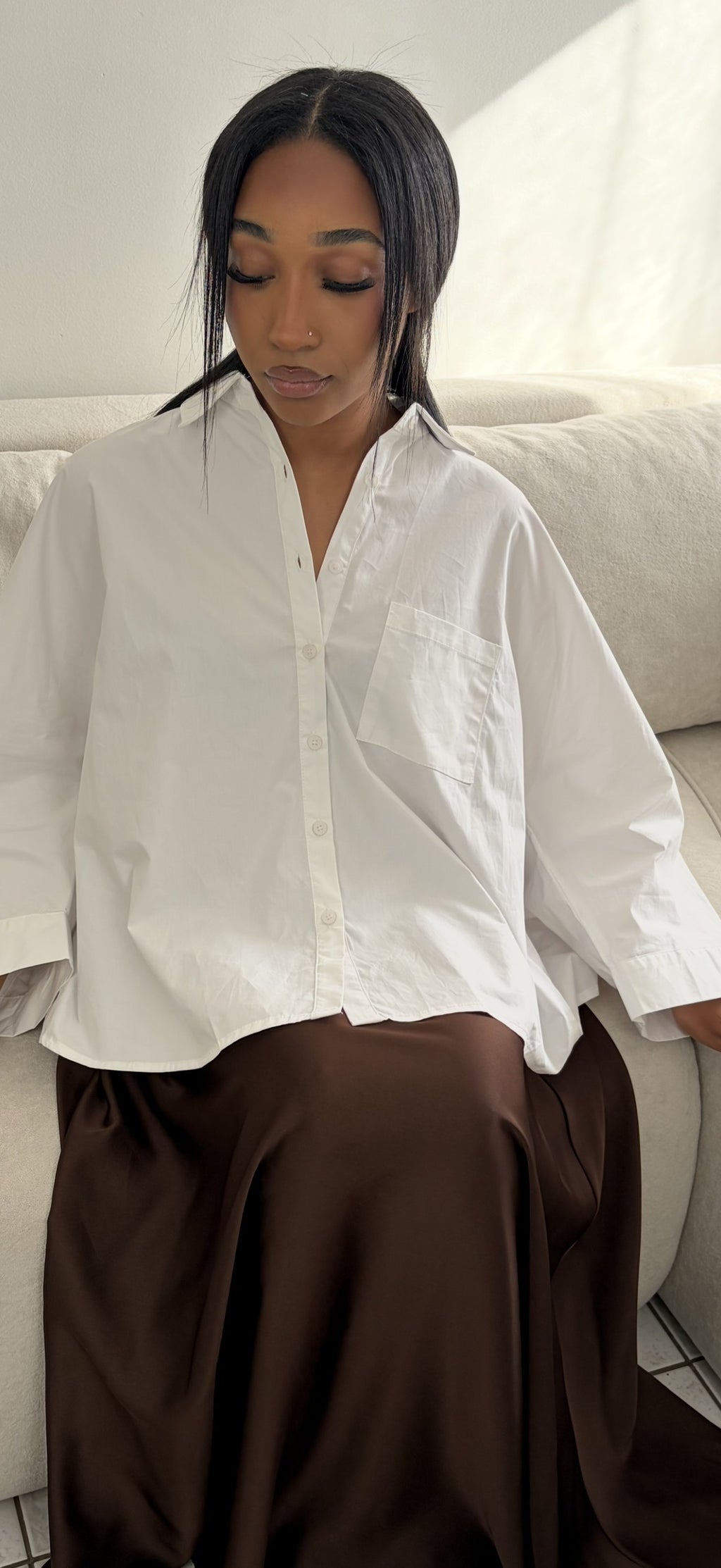 Long Satin Skirt – Elegant & Versatile Shimmer Fabric