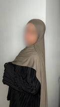 Hijab bambou taupe, doux et respirant – Yuméa