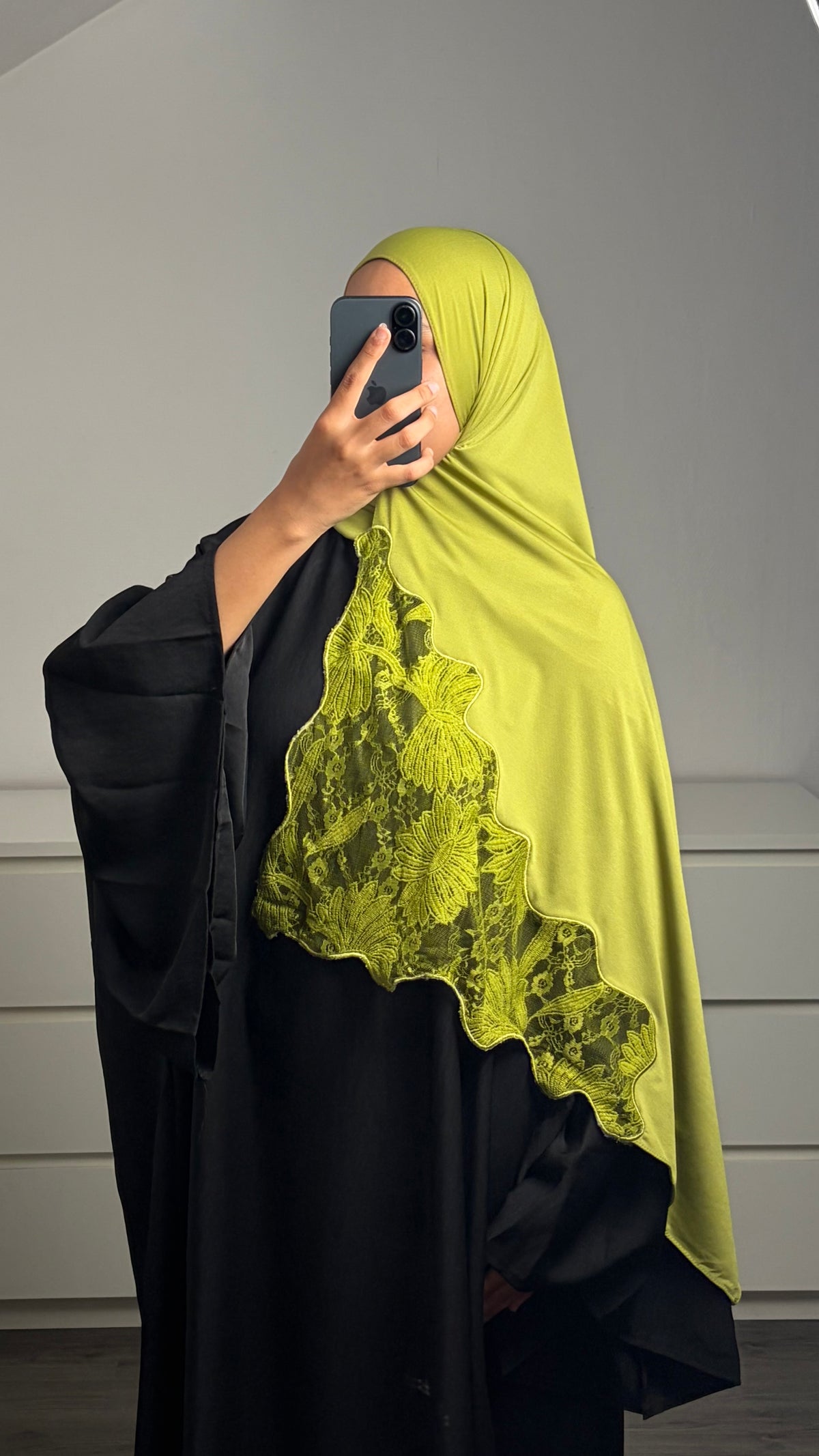 Hijab Jersey Dentelle Florale