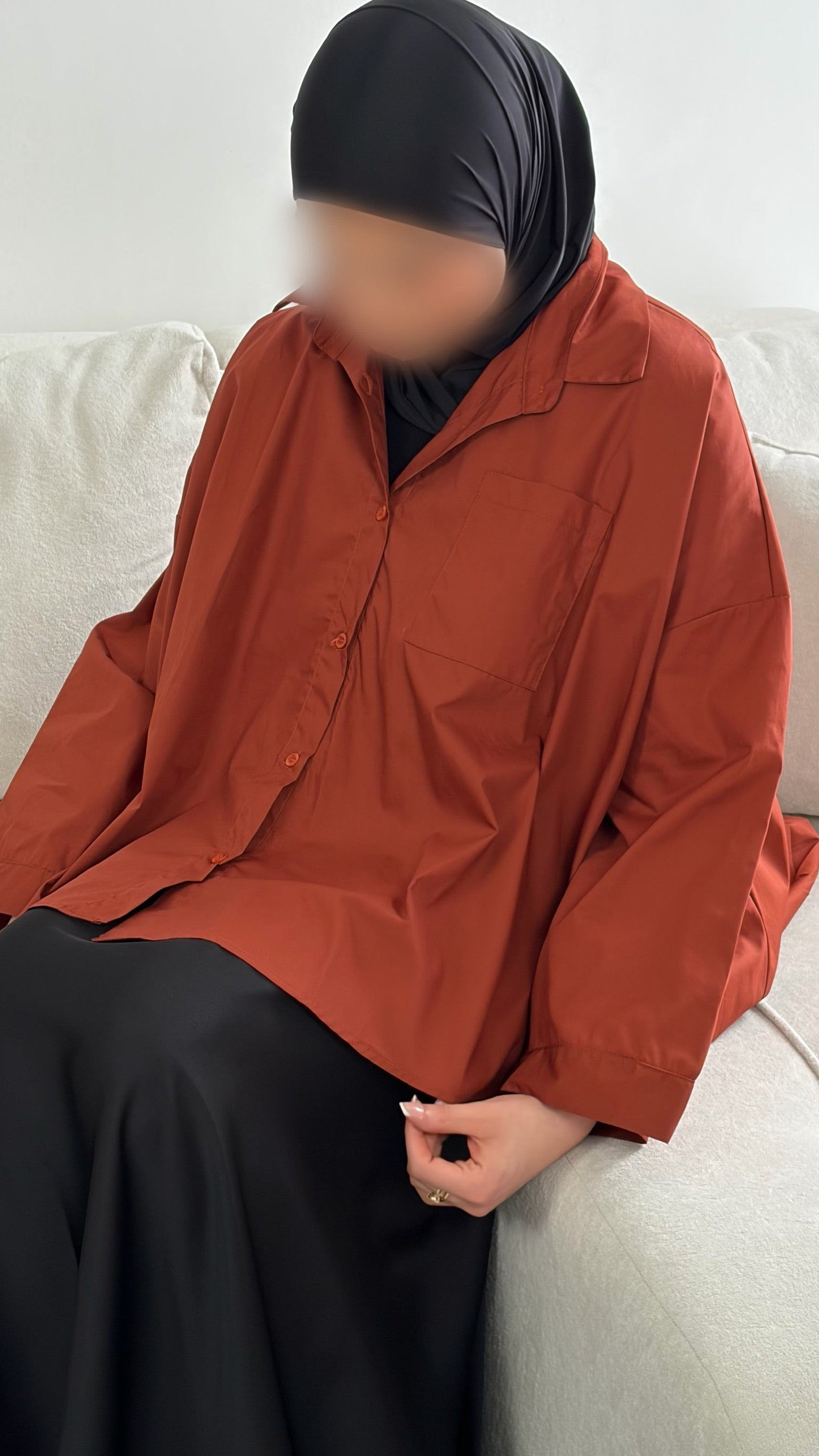Chemise Mi-Longue – Haut Oversize Tendance & Couvrant