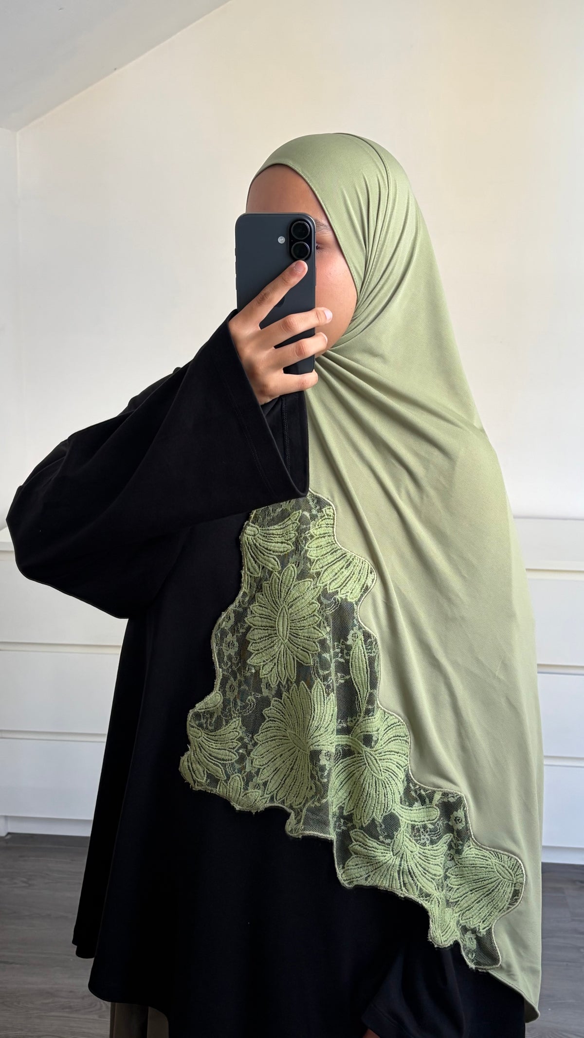 Hijab Jersey Dentelle Florale