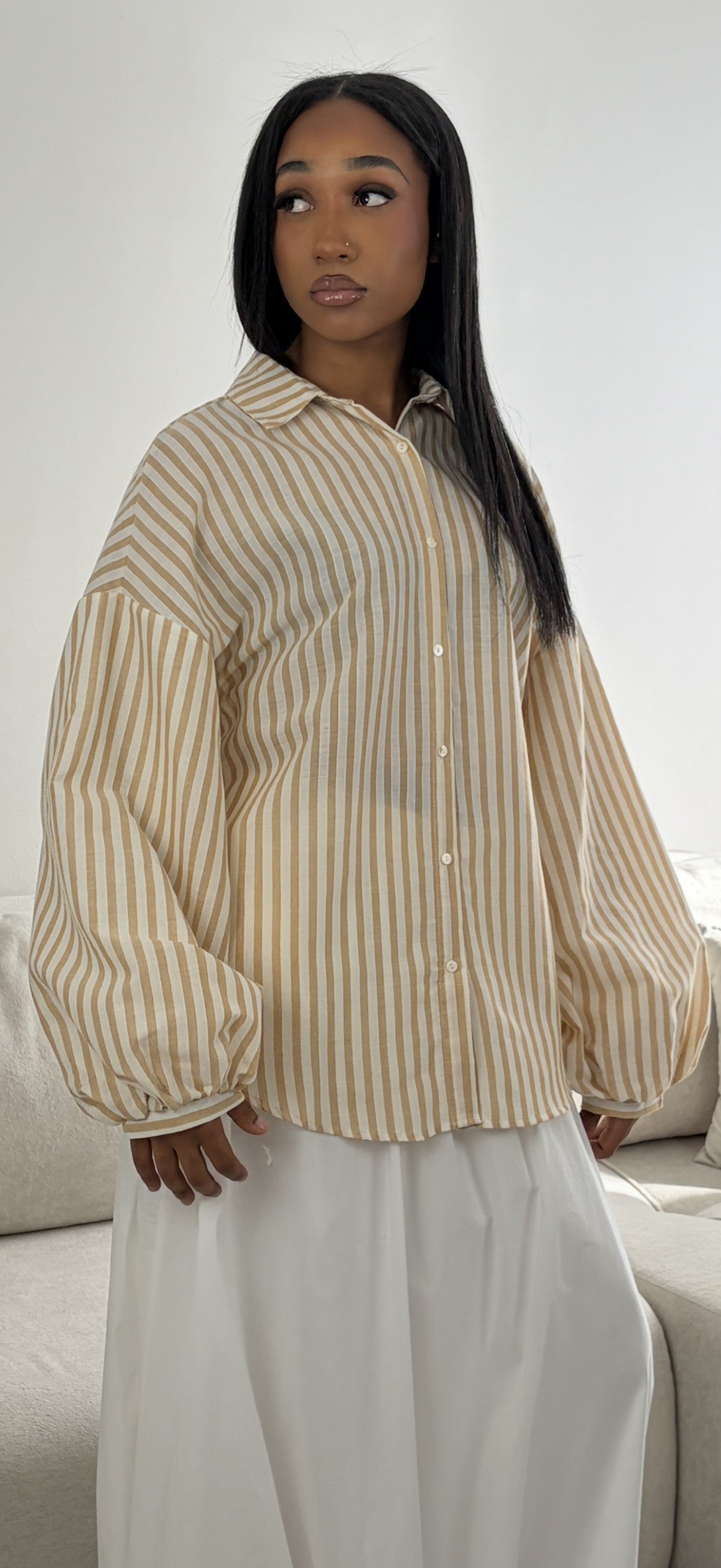 Chemise à Rayures – Haut Rayé Féminin Coupe Oversize