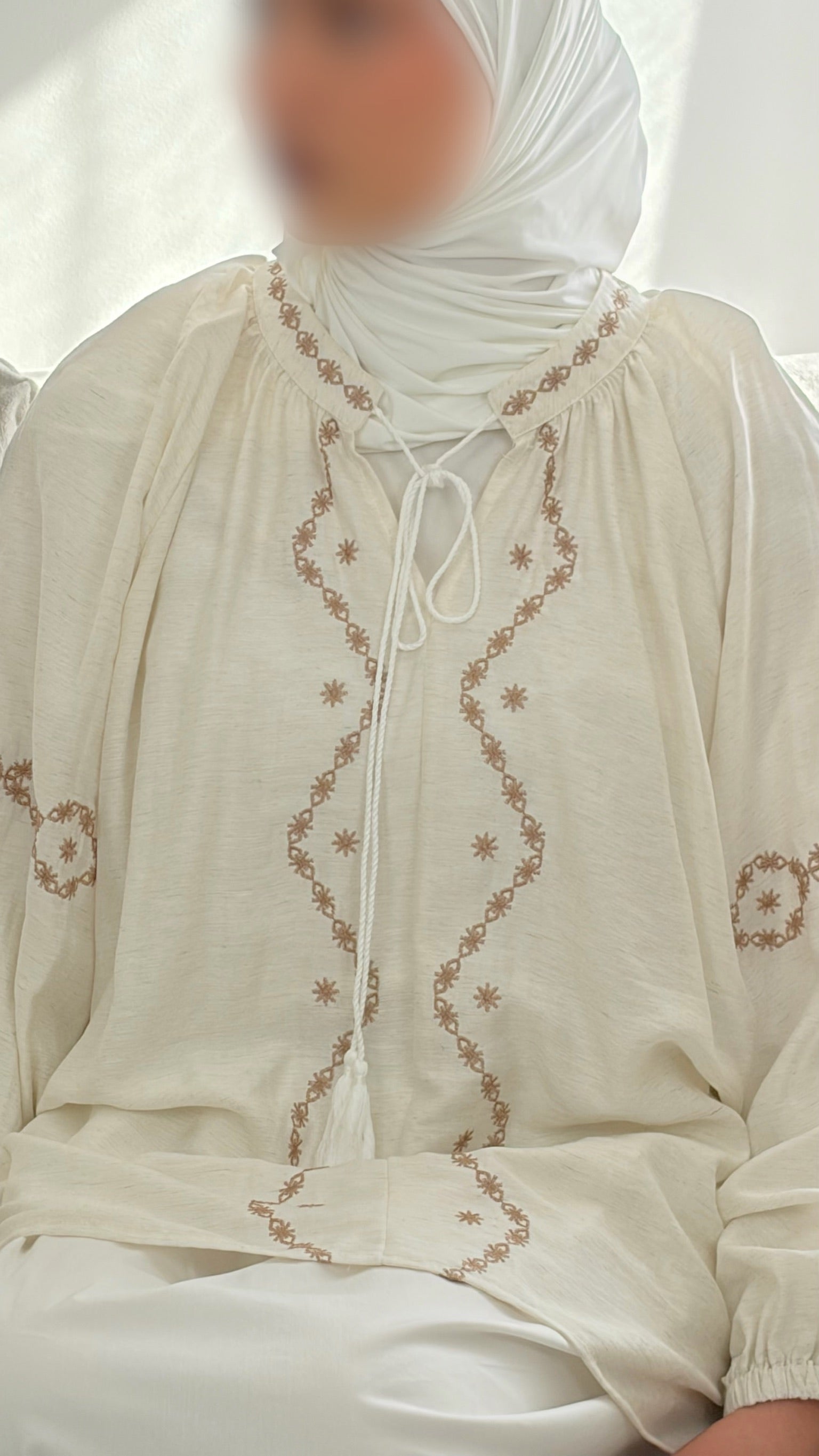 Blouse à Motif – Haut Féminin Élégant Manches Longues