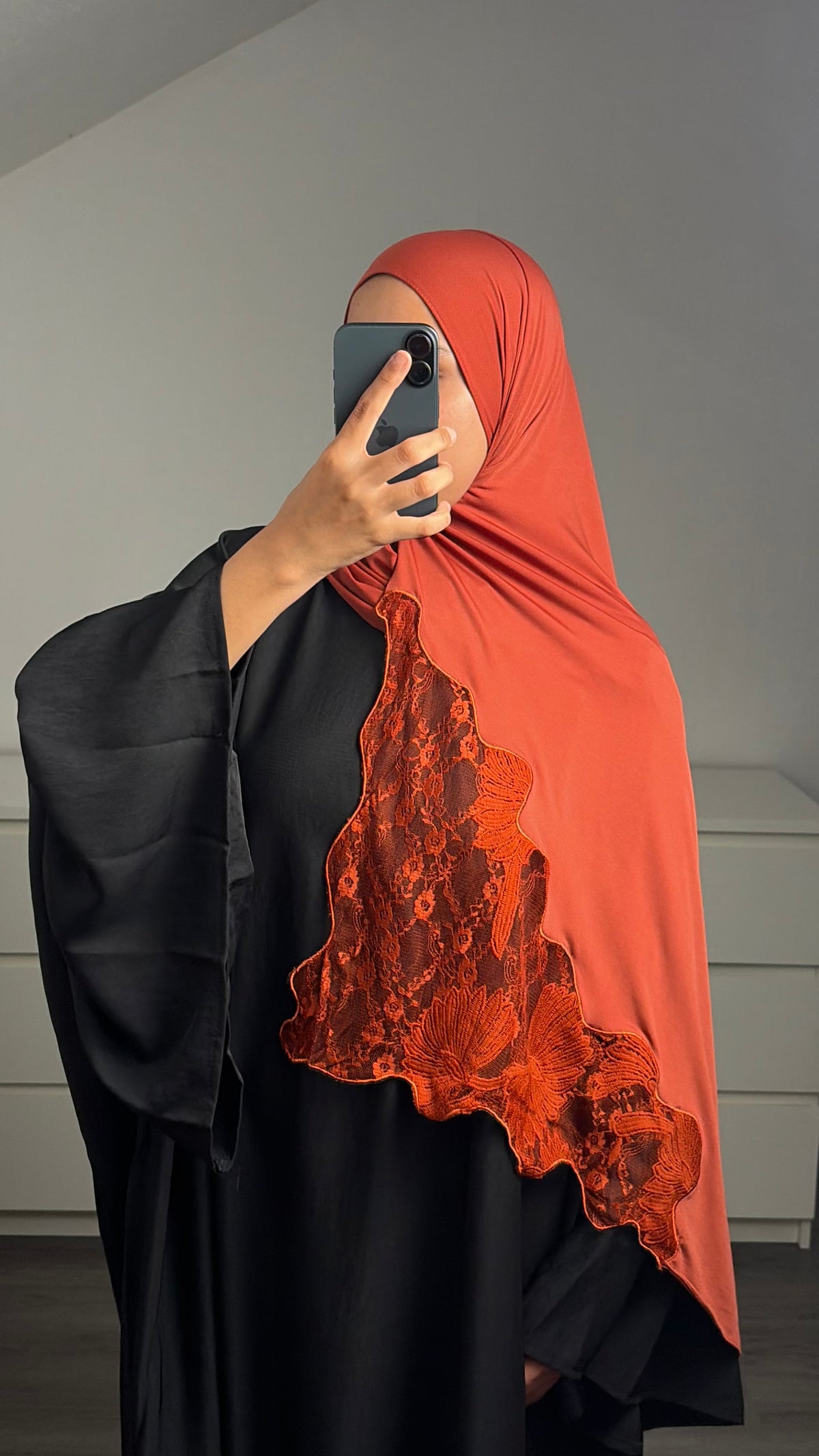 Hijab Jersey Dentelle Florale