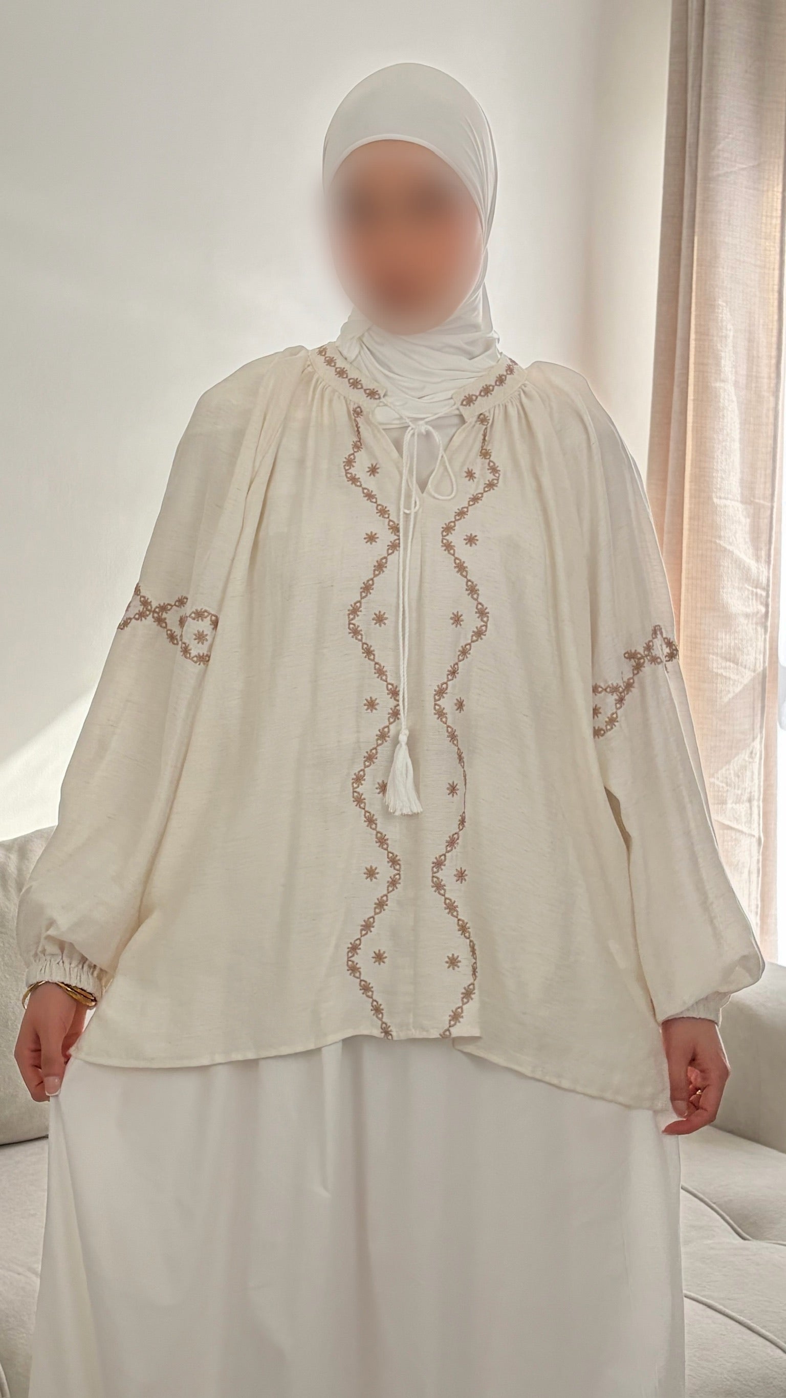 Blouse à Motif – Haut Féminin Élégant Manches Longues