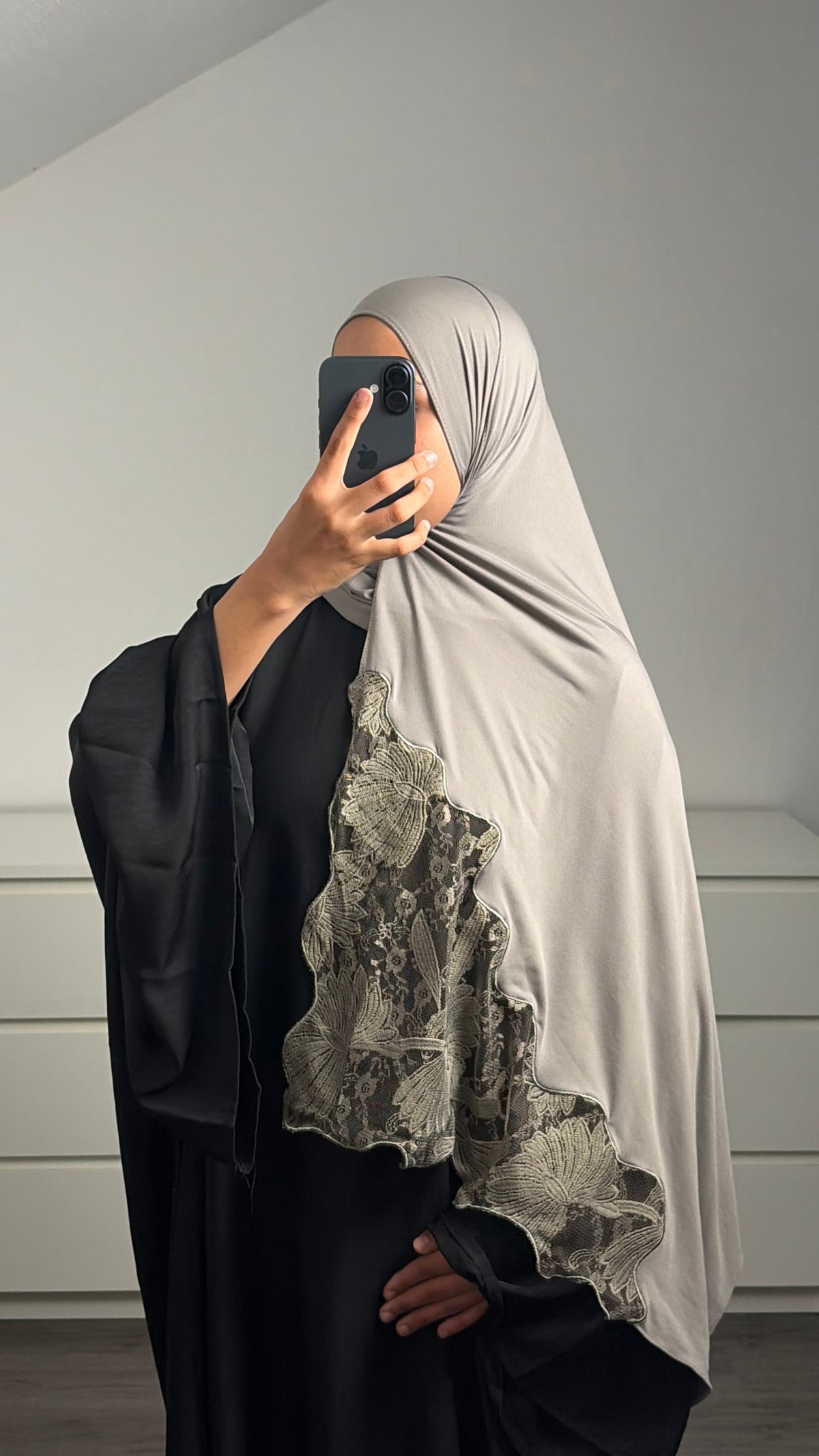 Hijab Jersey Dentelle Florale