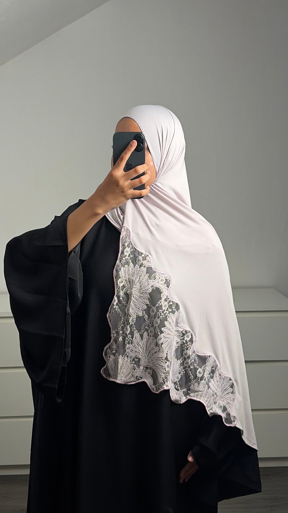 Hijab Jersey Dentelle Florale