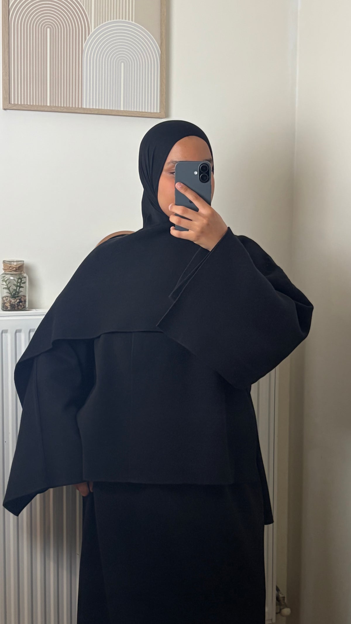 Cape en maille épaisse oversize pour femme voilée, look modeste – Yuméa