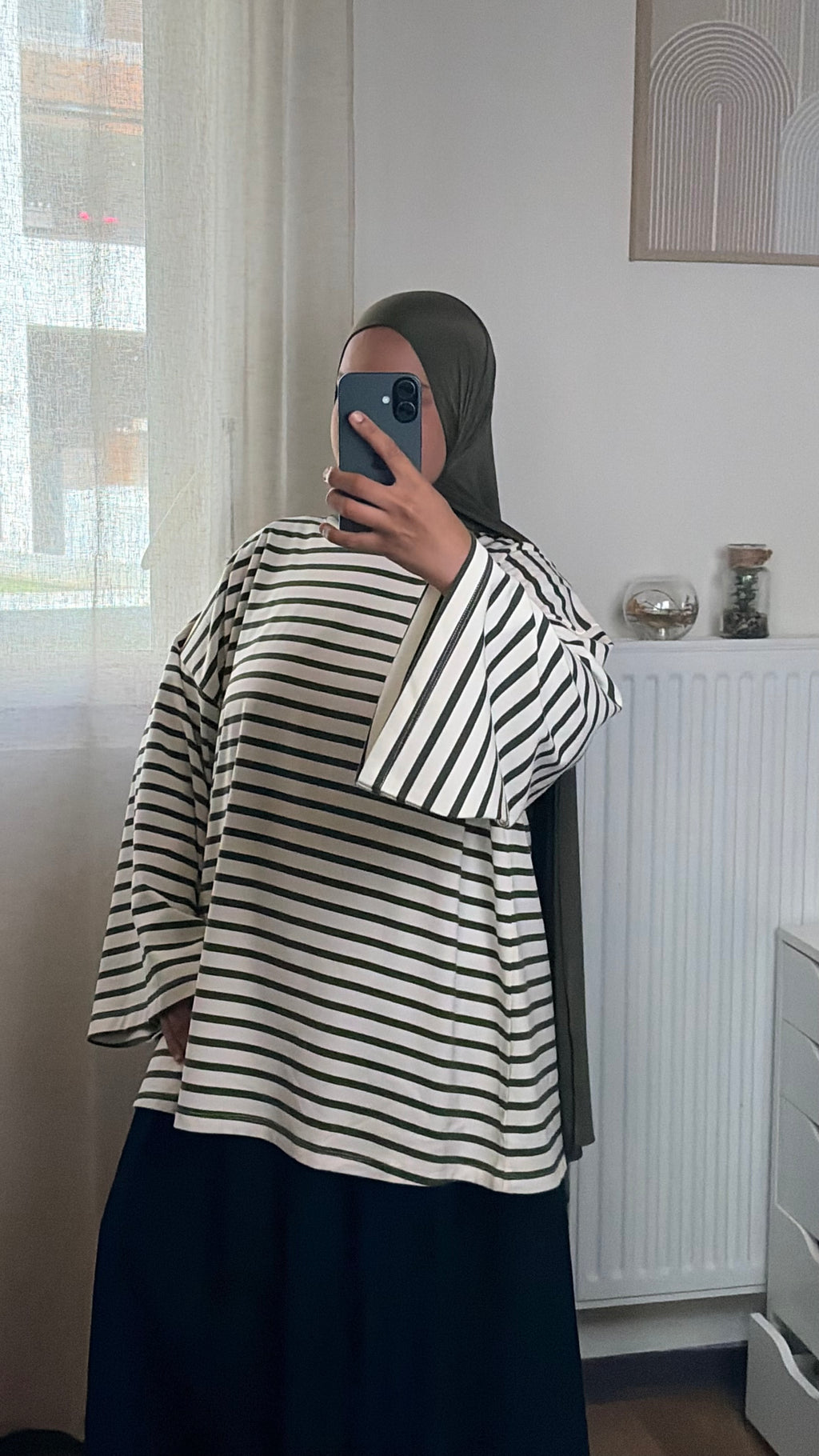 T-shirt Marinière Femme à Manches Longues