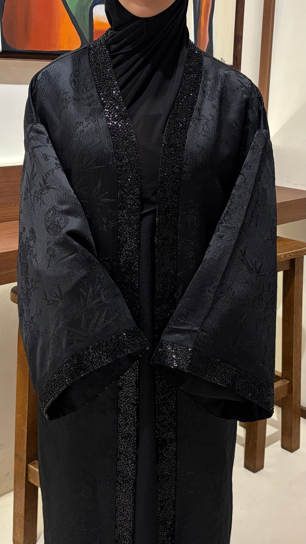 Kimono Brocard Florale à Strass