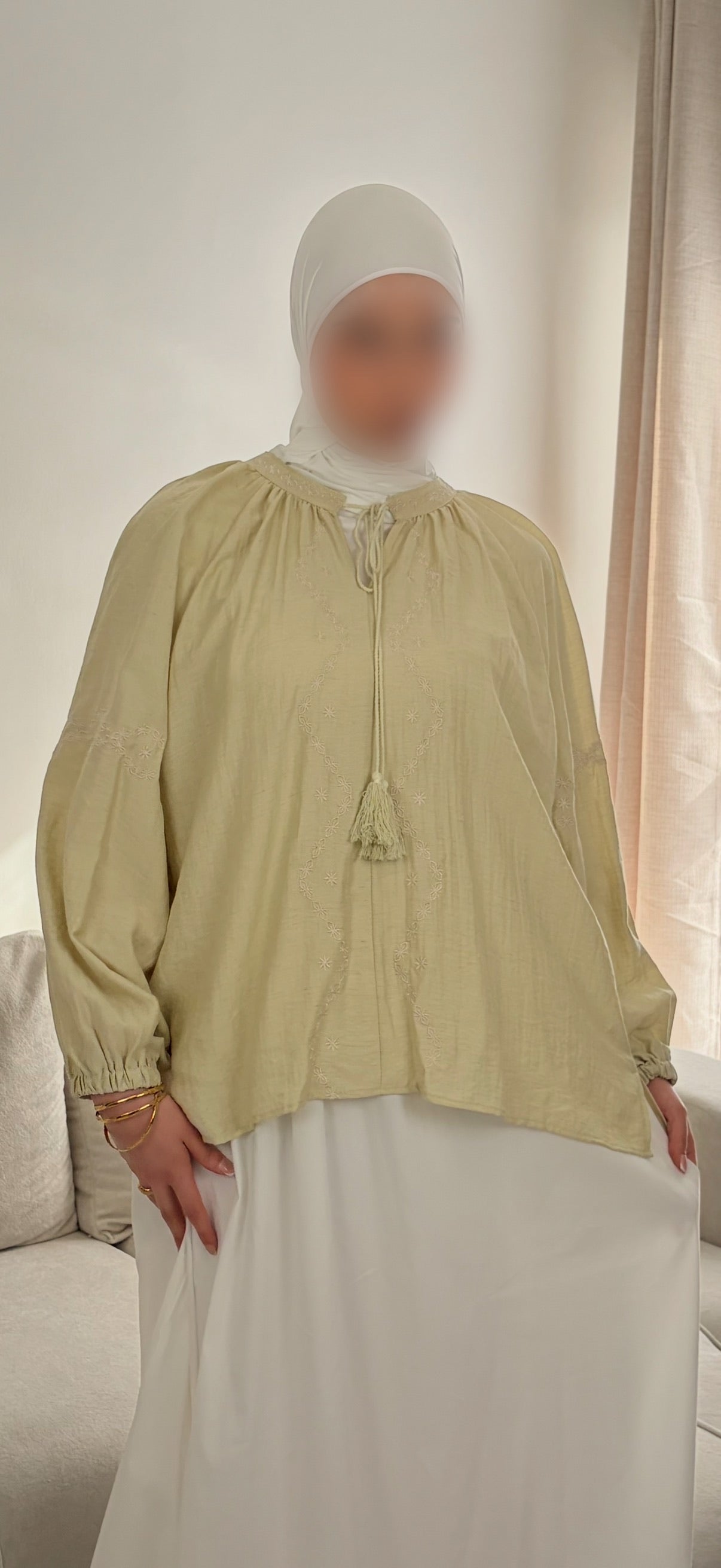 Blouse à Motif – Haut Féminin Élégant Manches Longues