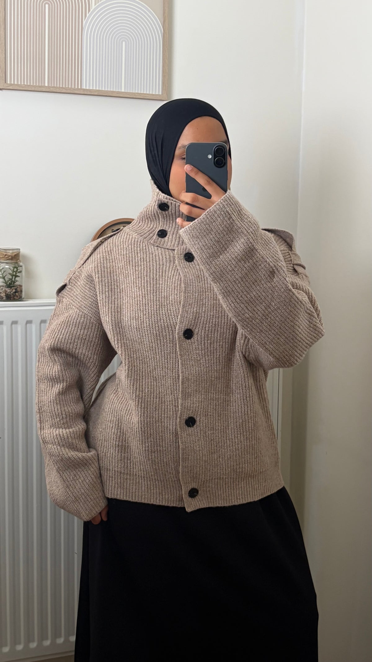 Gilet cardigan en maille col montant boutonné pour femme – Yuméa