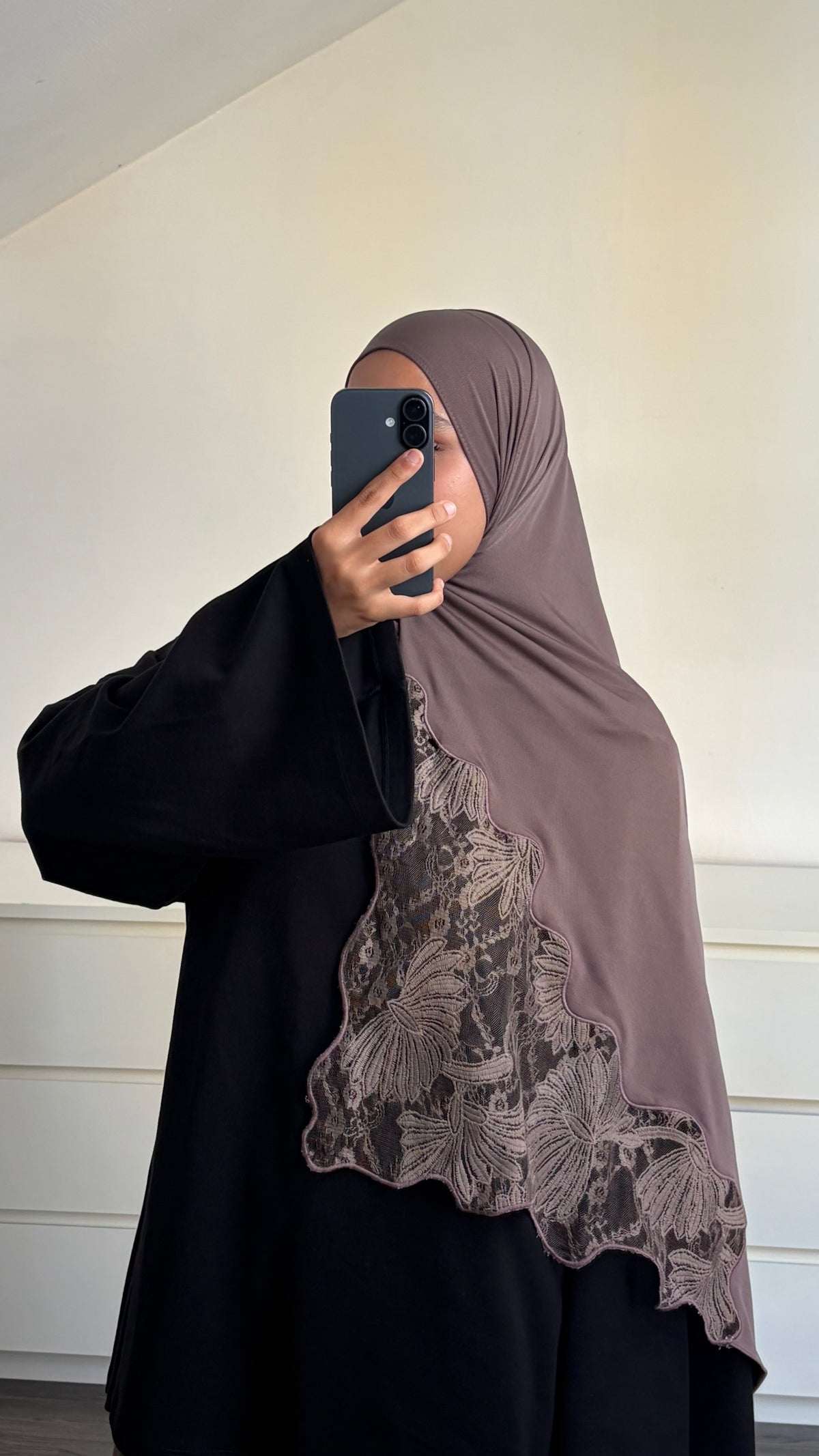 Hijab Jersey Dentelle Florale