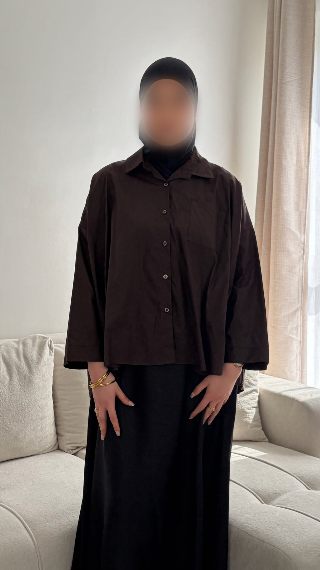 Mid-Length Shirt – Trendy & Modest Oversized Top