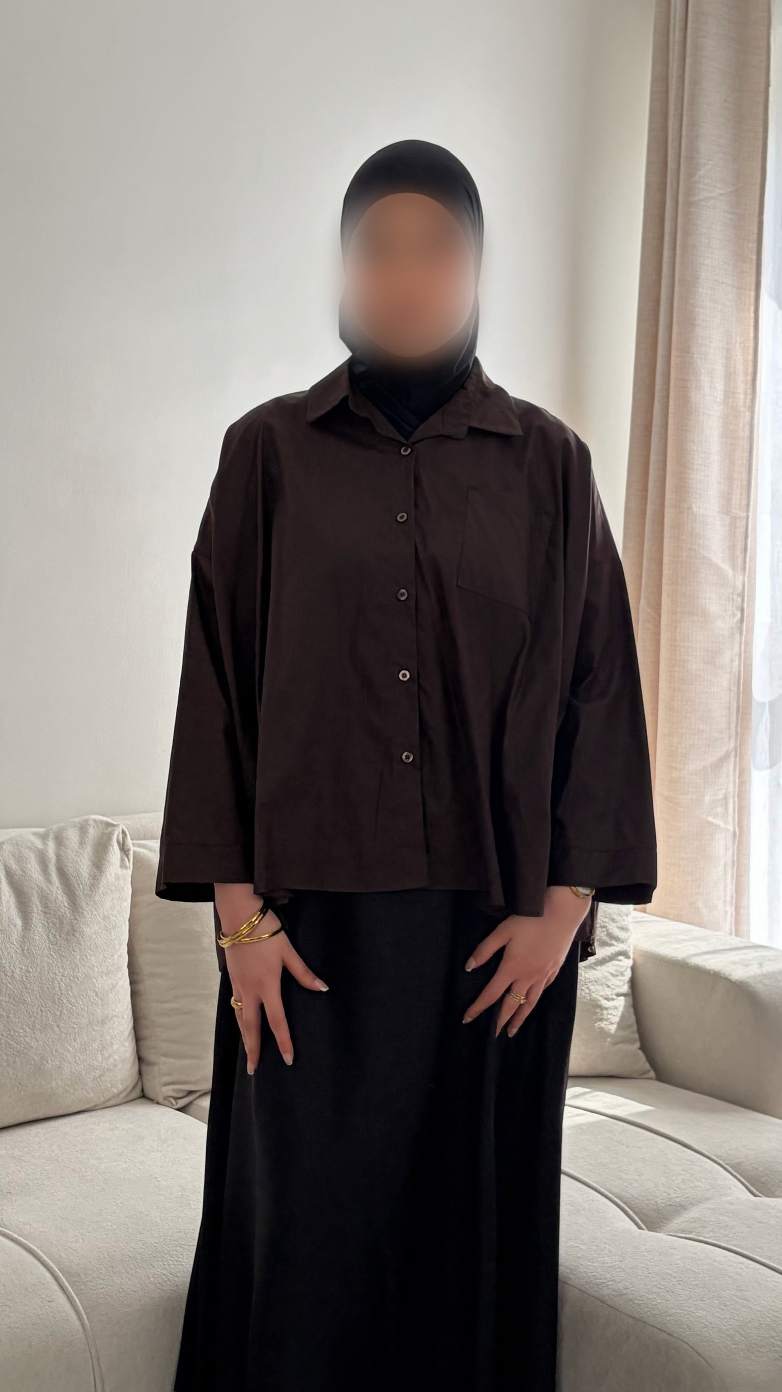 Mid-Length Shirt – Trendy & Modest Oversized Top