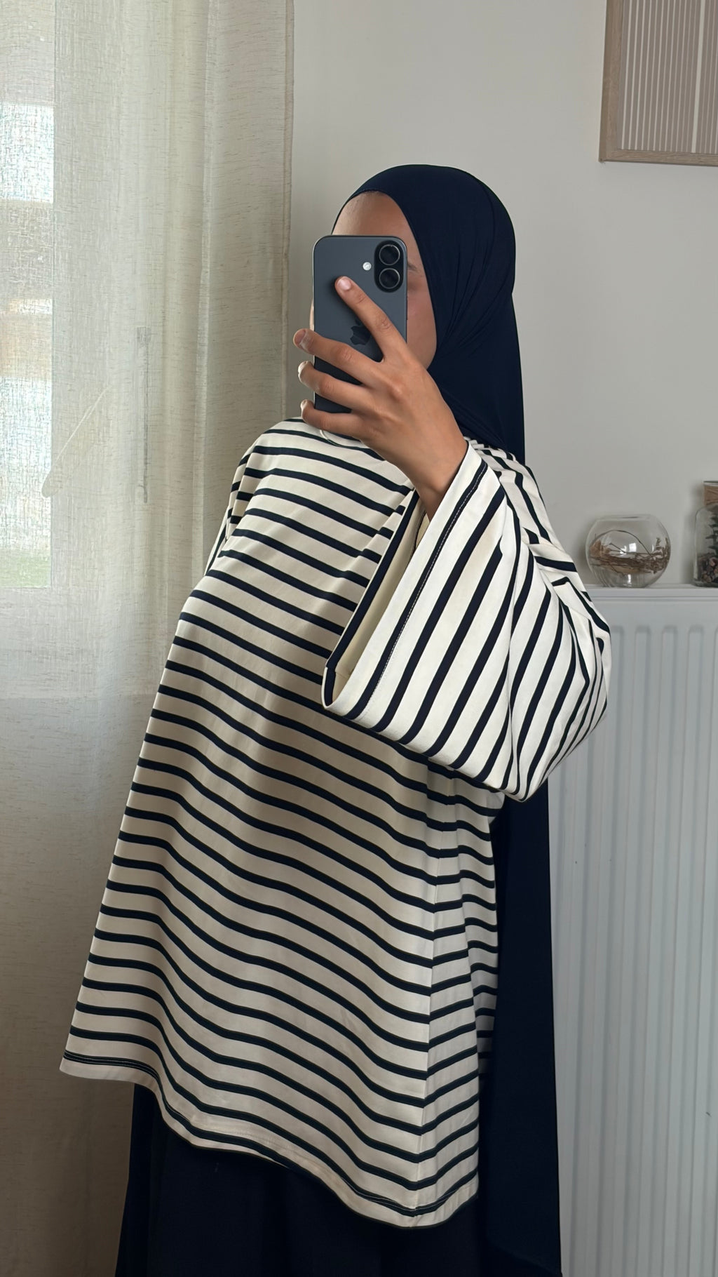 T-shirt Marinière Femme à Manches Longues