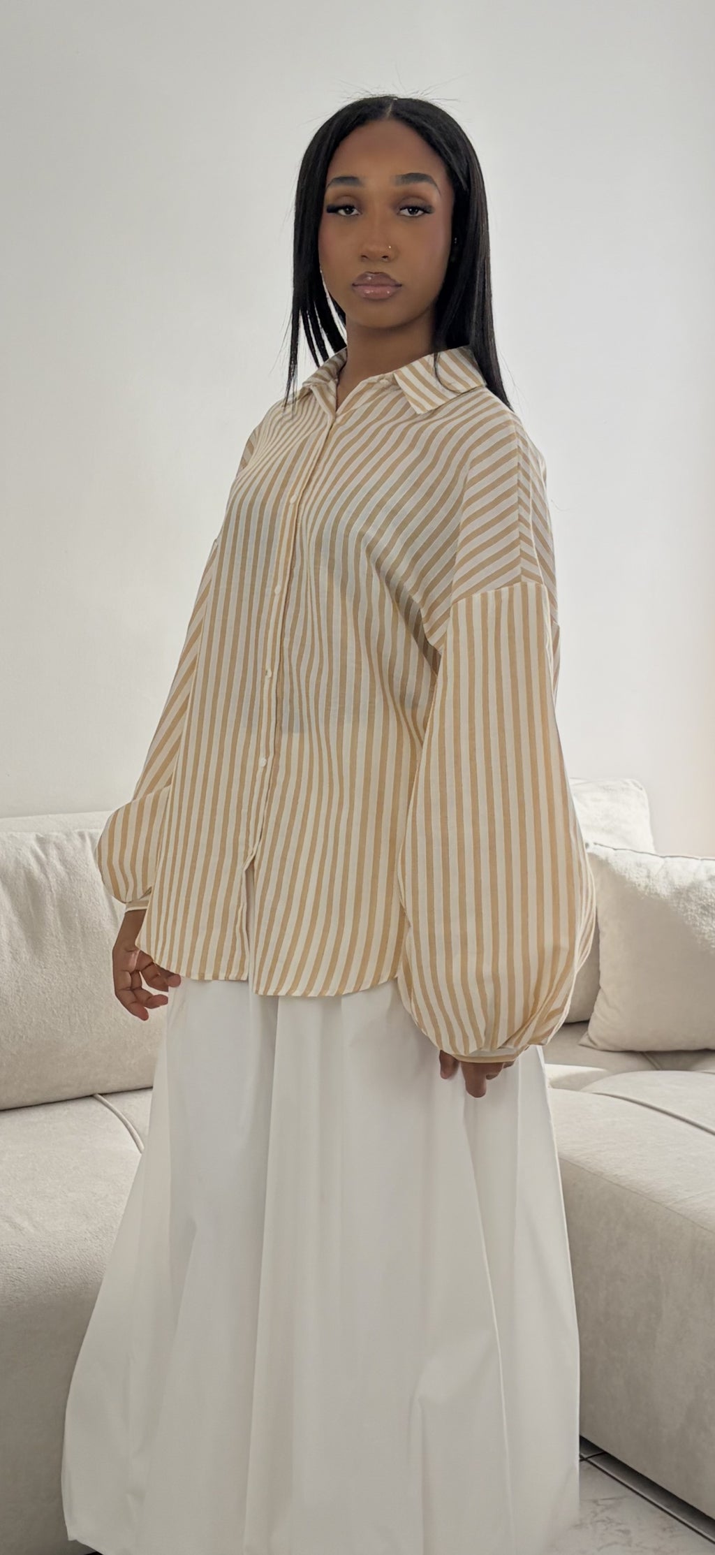 Chemise à Rayures – Haut Rayé Féminin Coupe Oversize