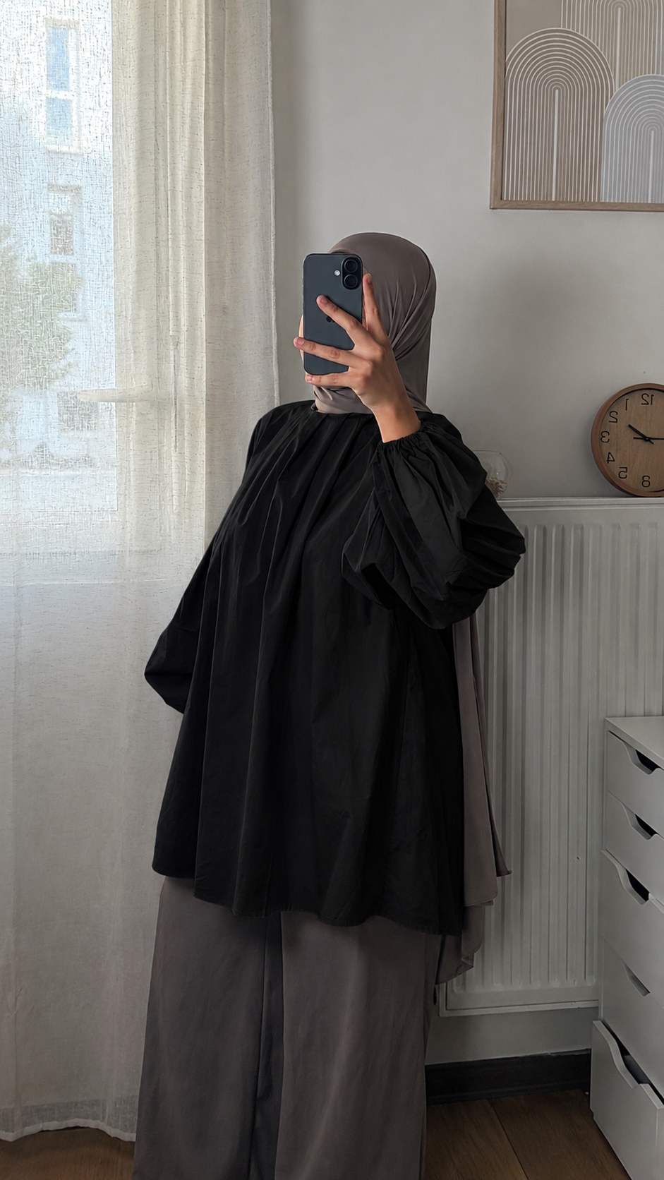 Chemise Popeline Manches Ballon