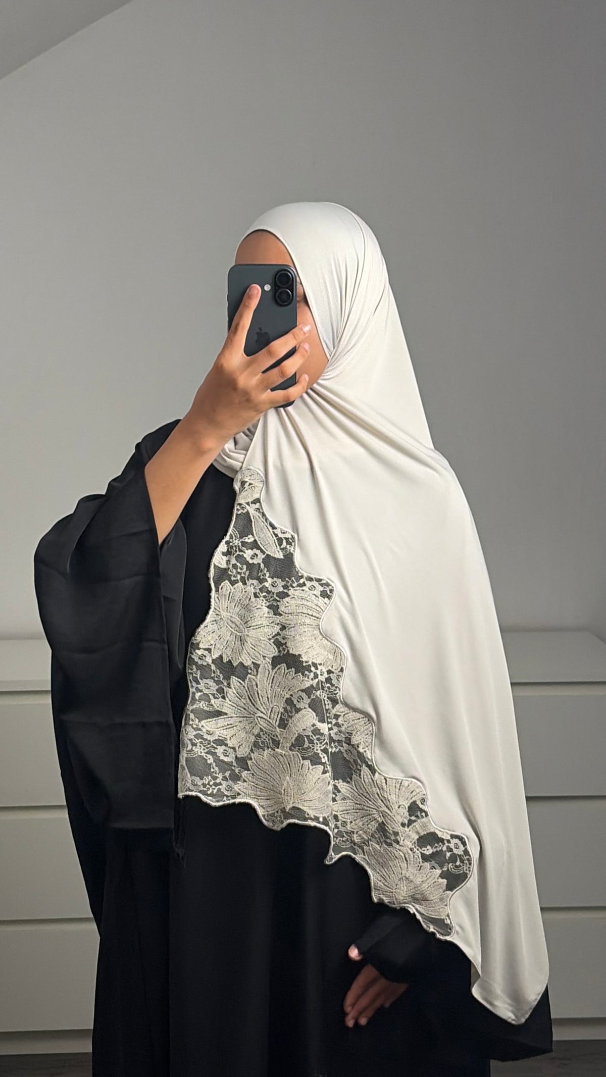Hijab Jersey Dentelle Florale
