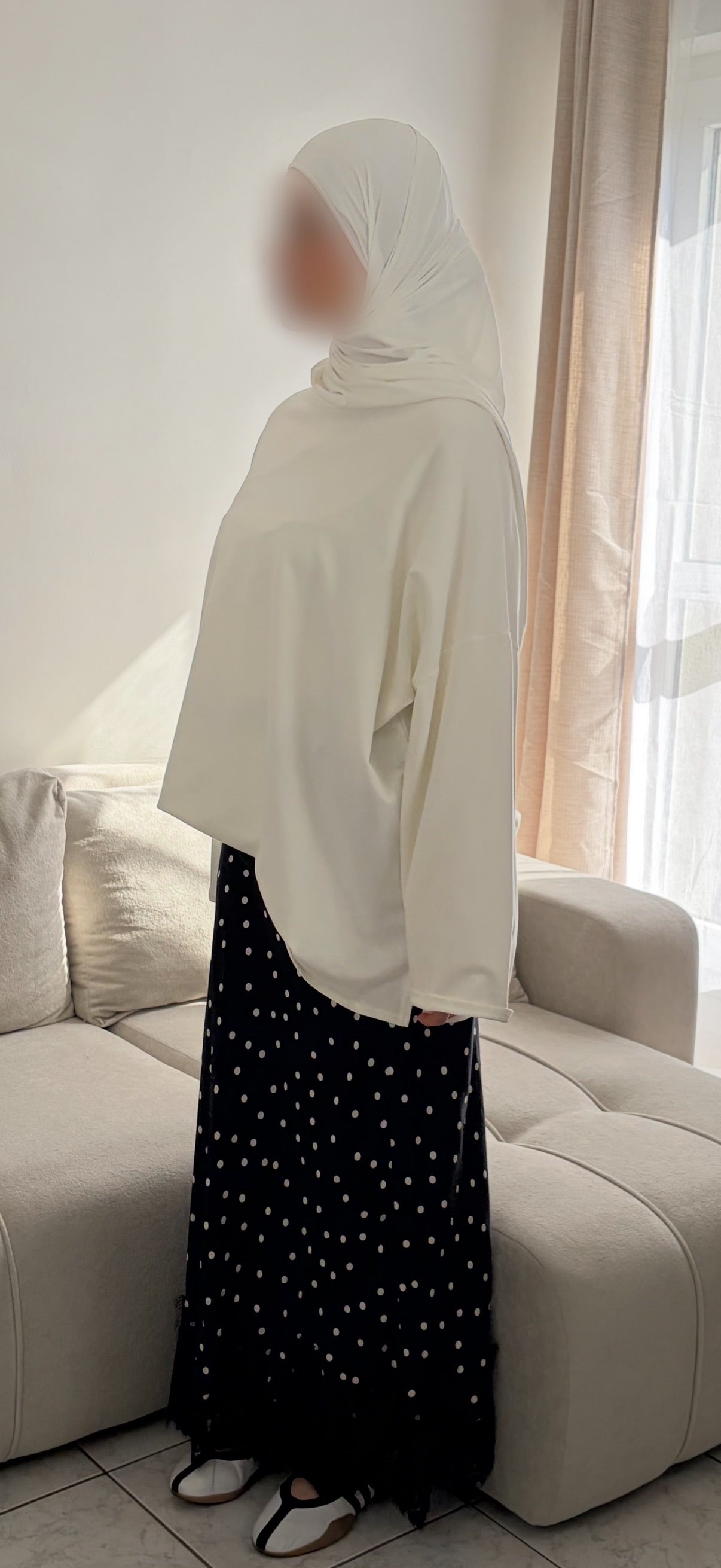 Jupe à Pois – Jupe Longue Bleu Nuit Motif Petits Pois