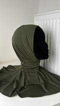 Cagoule Hijab à Enfiler avec Attache Boutonnée