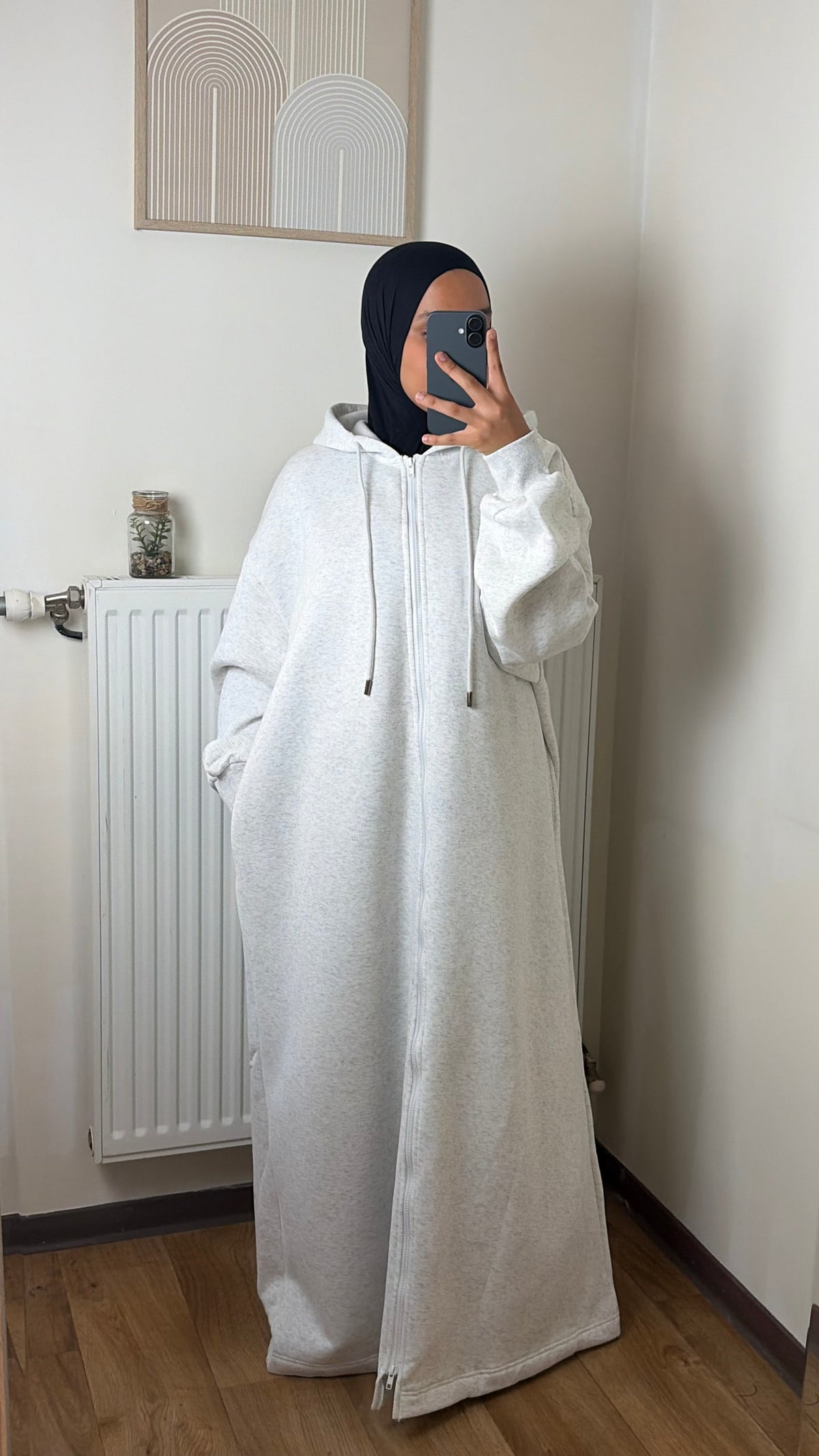 Abaya sweat longue à capuche, coupe ample couvrante – Yuméa