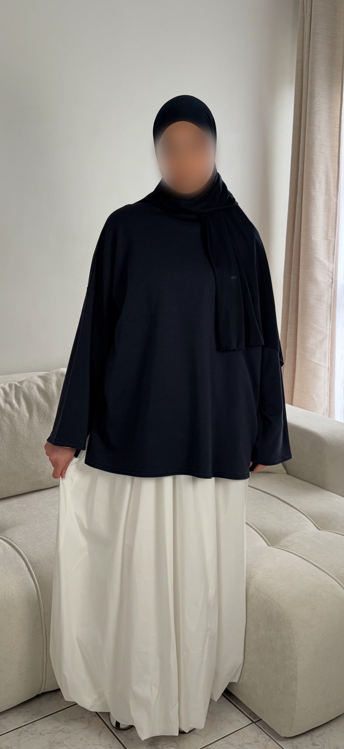 T-Shirt Basic Manches Longues – Haut Couvrant Doux & Confortable