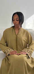 Abaya Orientale Florale – Robe Longue Modeste en Crêpe de Soie