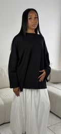 T-Shirt Basic Manches Longues – Haut Couvrant Doux & Confortable