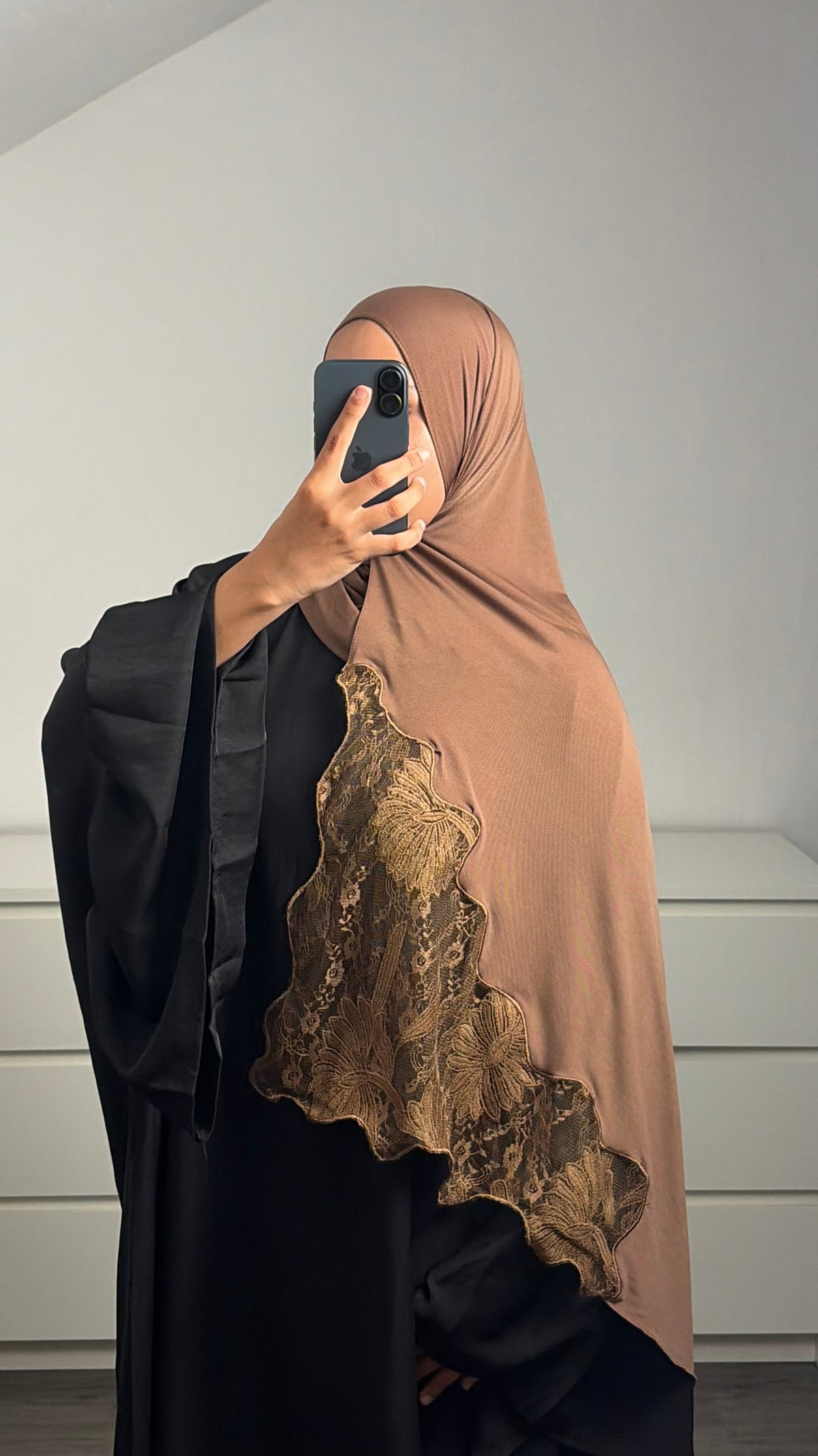 Hijab Jersey Dentelle Florale