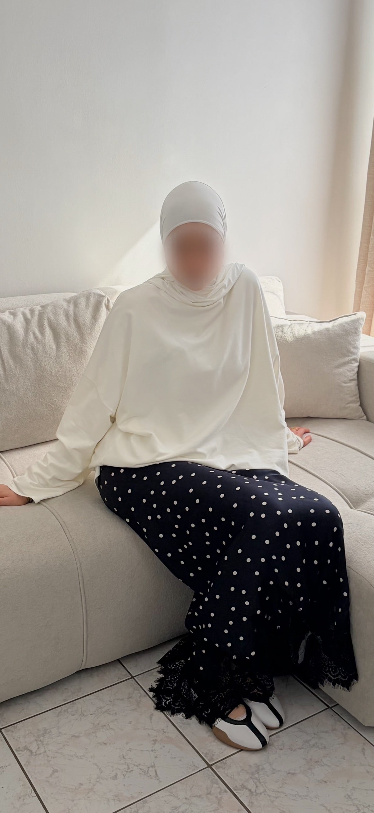 Jupe à Pois – Jupe Longue Bleu Nuit Motif Petits Pois