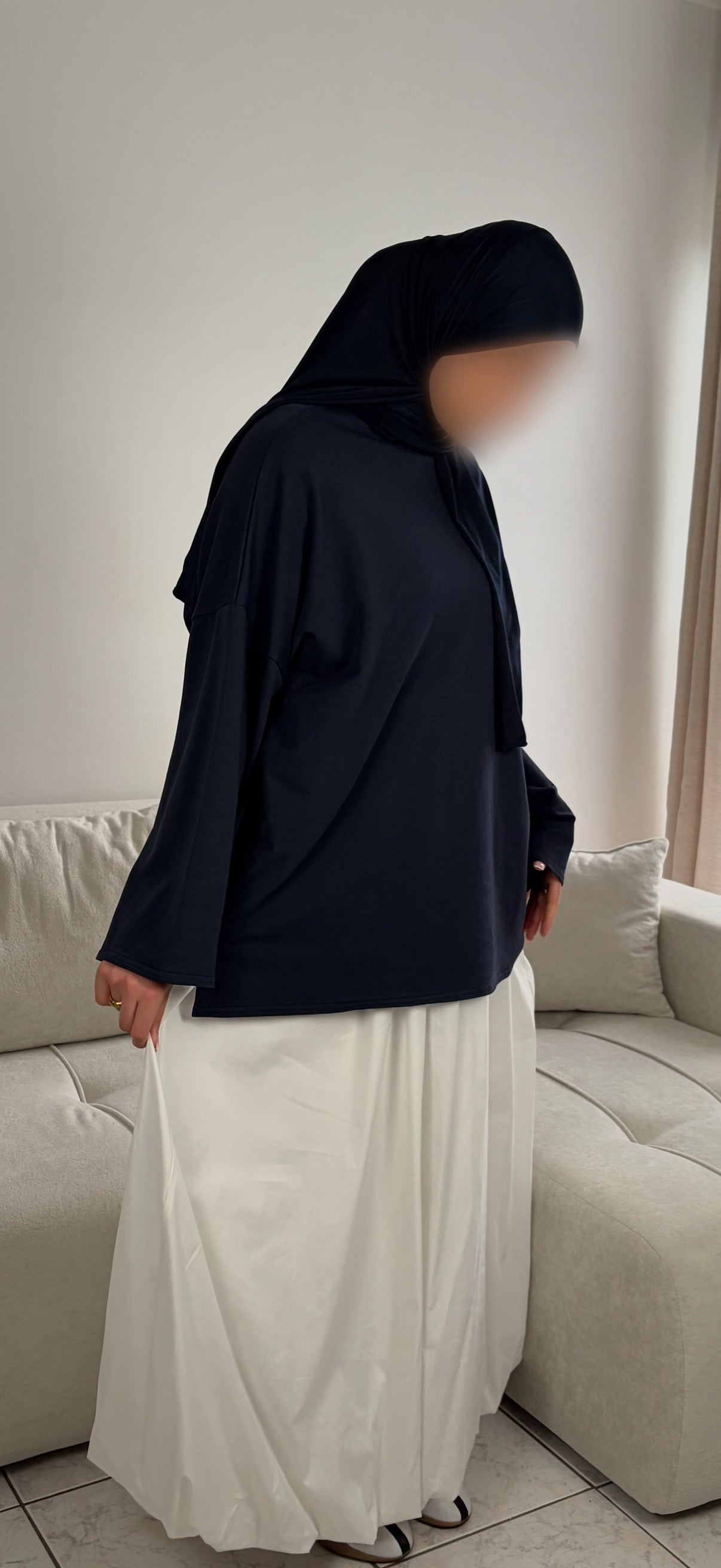 T-Shirt Basic Manches Longues – Haut Couvrant Doux & Confortable
