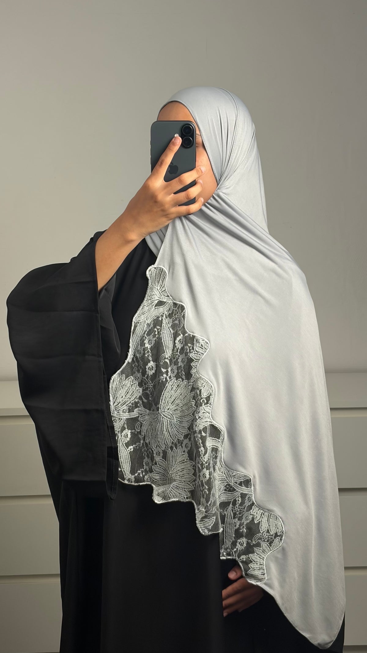 Hijab Jersey Dentelle Florale