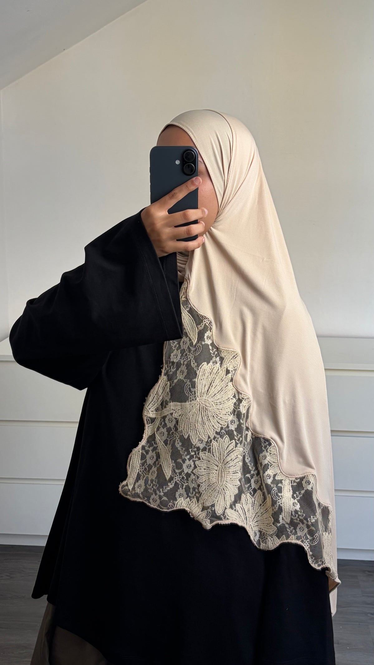 Hijab Jersey Dentelle Florale
