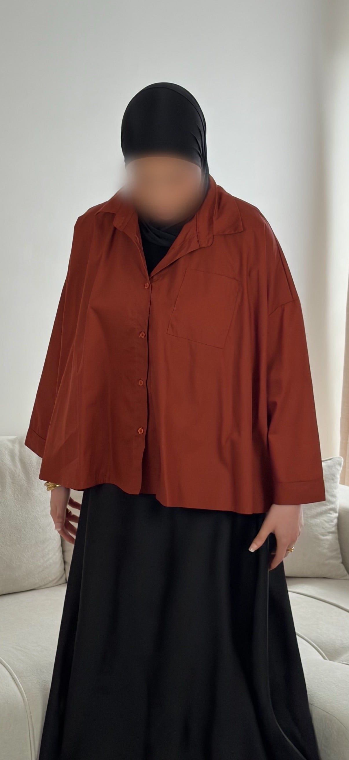 Mid-Length Shirt – Trendy & Modest Oversized Top