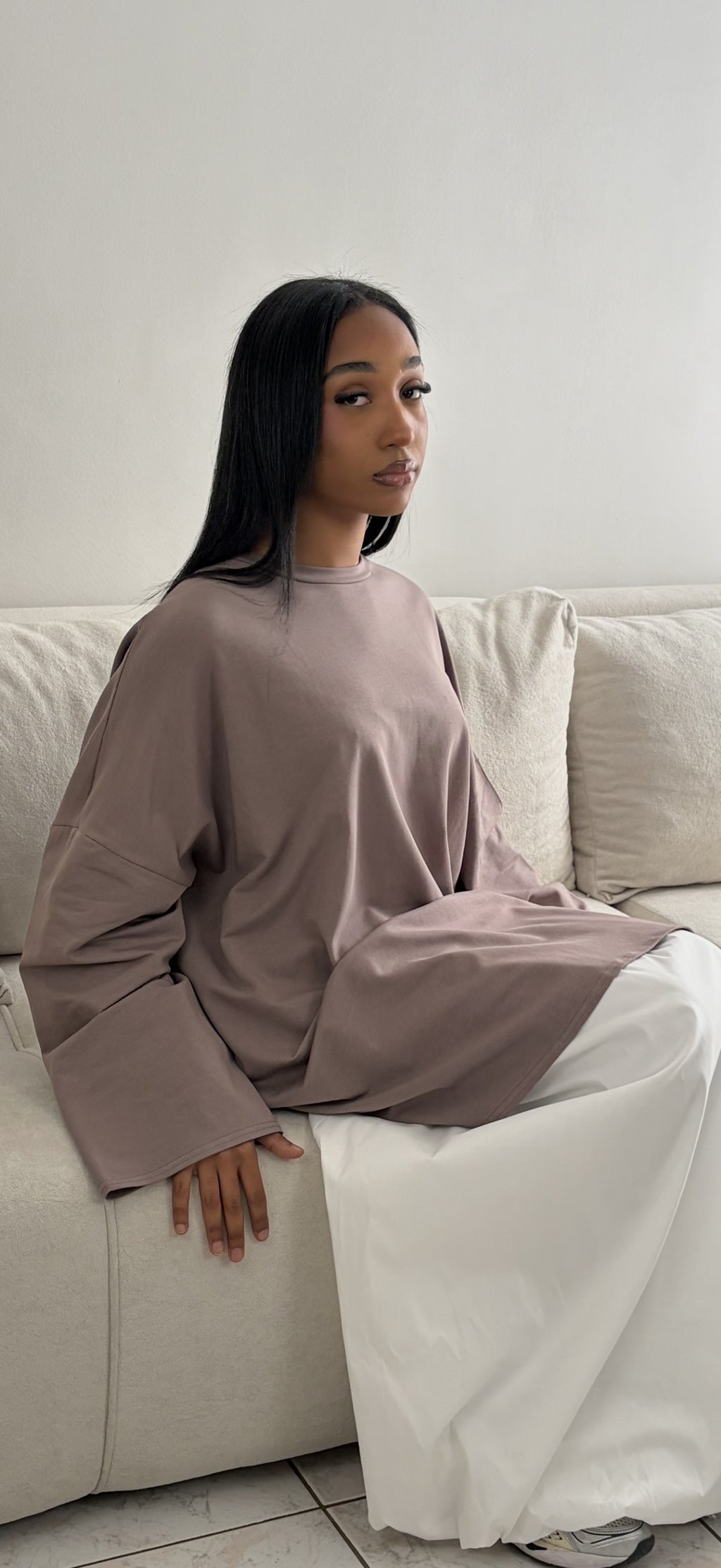 T-Shirt Basic Manches Longues – Haut Couvrant Doux & Confortable