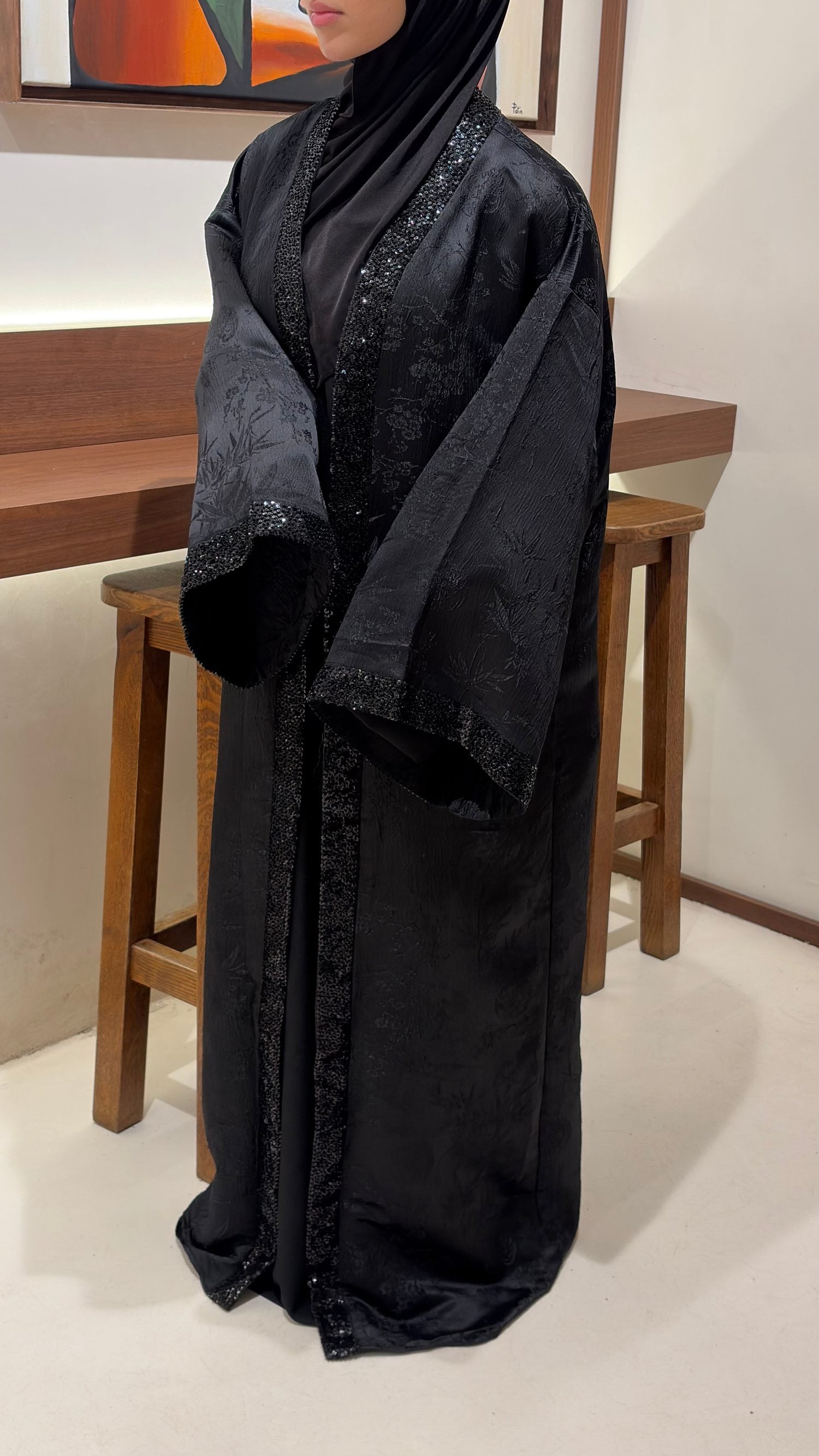 Kimono Brocard Florale à Strass
