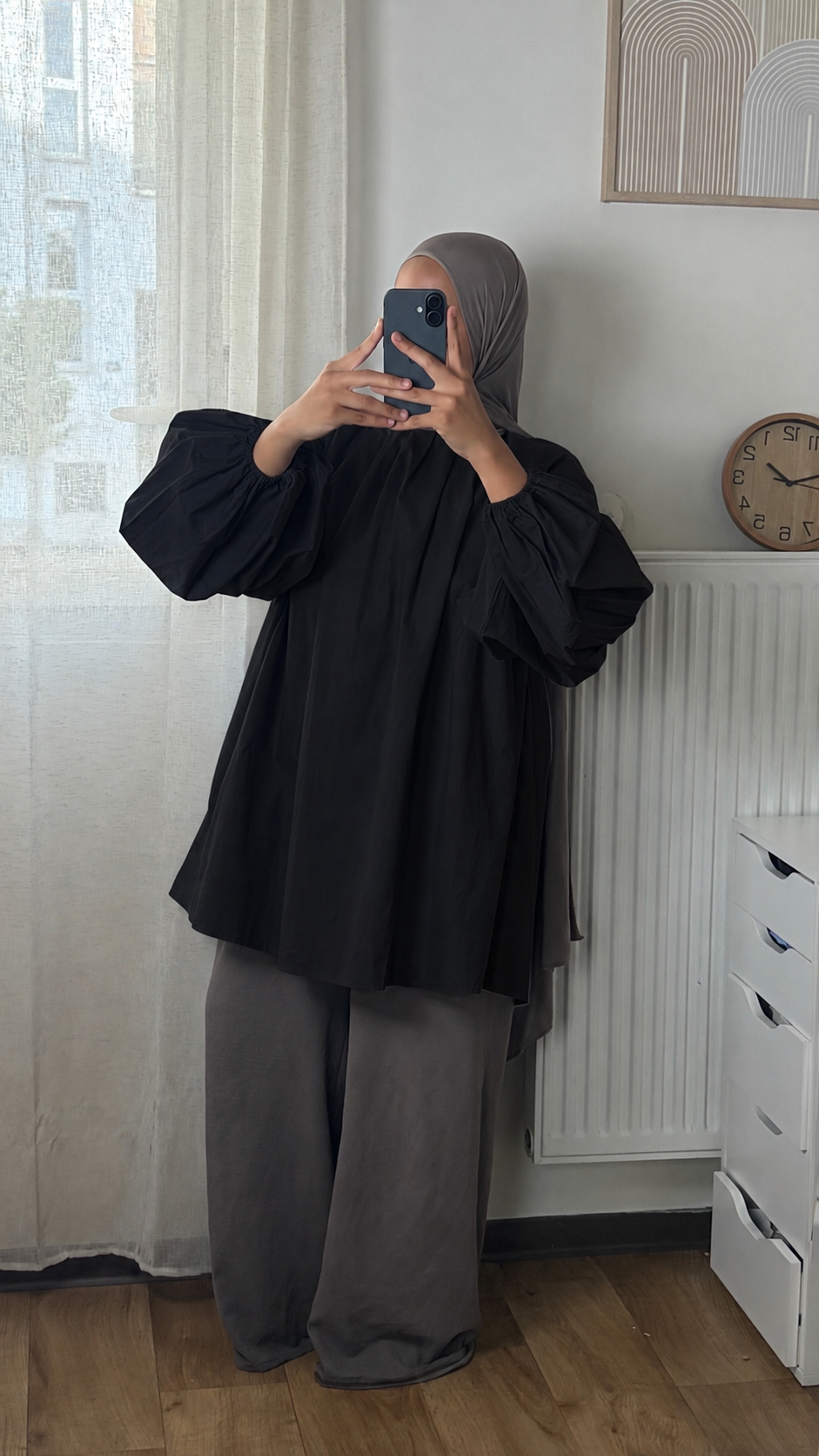 Chemise Popeline Manches Ballon