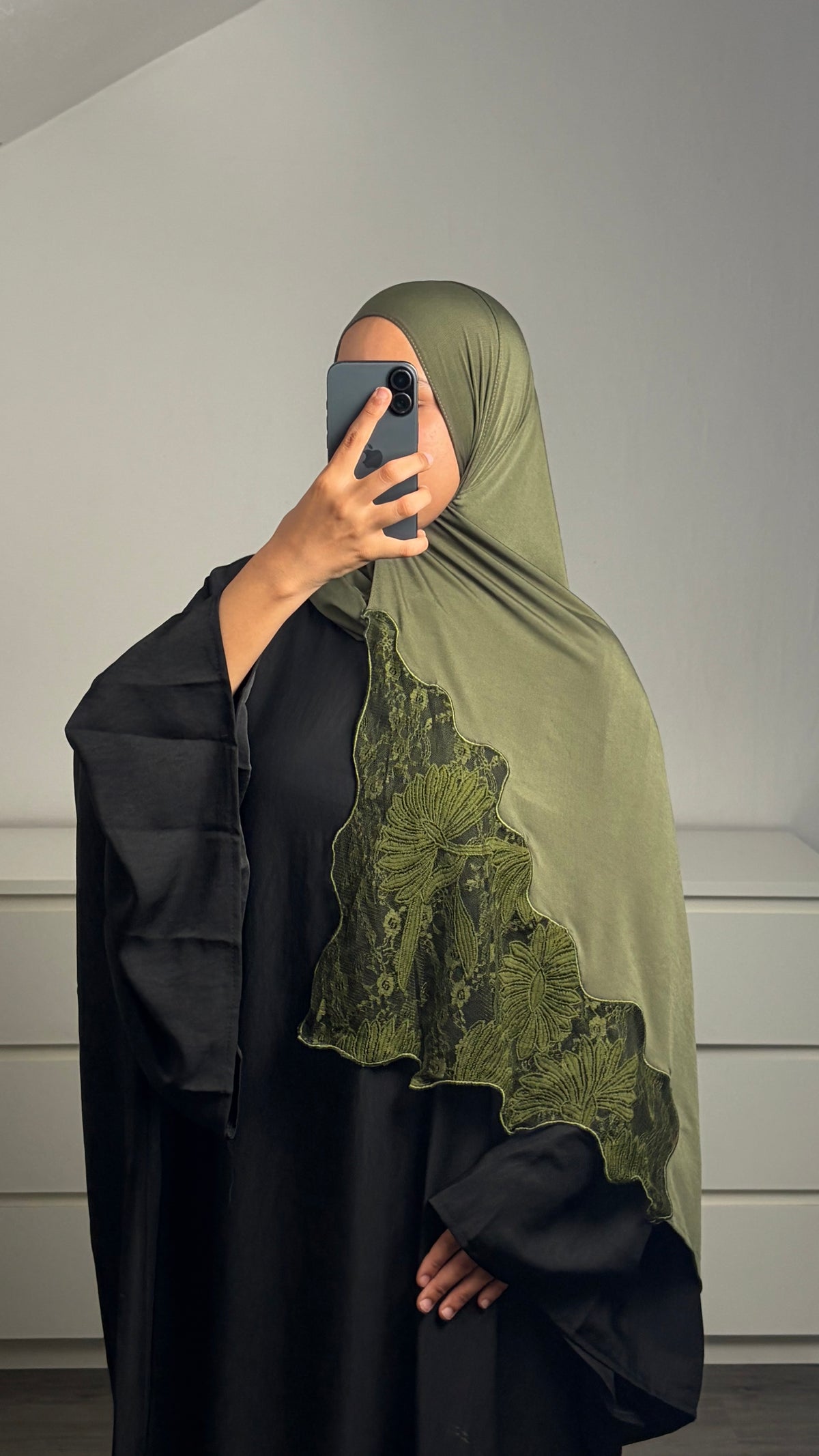 Hijab Jersey Dentelle Florale