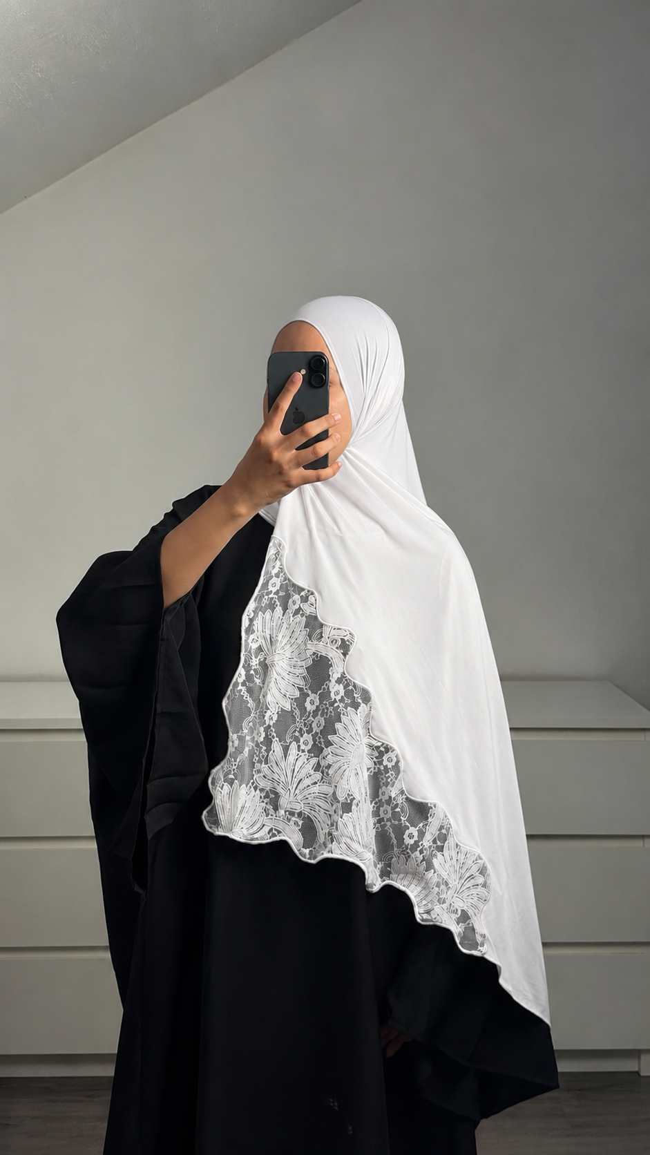 Hijab Jersey Dentelle Florale