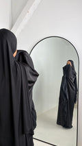 Abaya farasha satin premium - coupe papillon fluide - Yuméa
