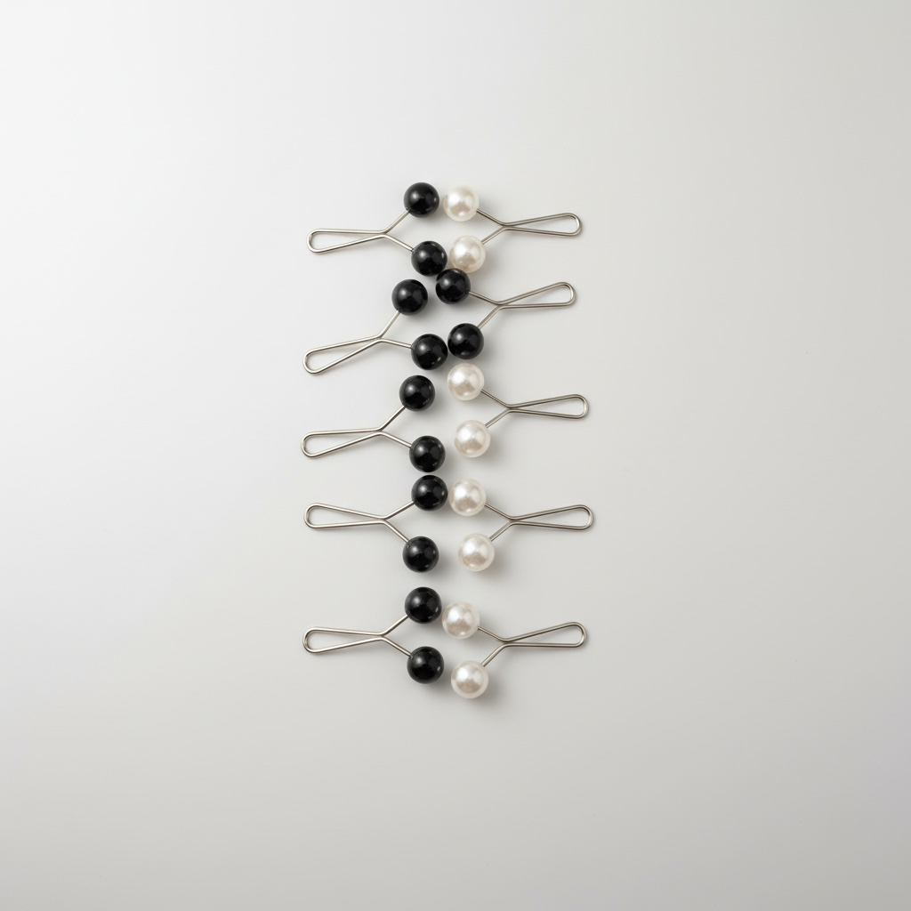 Épingles Anti-Trou pour Voile – Lot de 12 Noir & Blanc